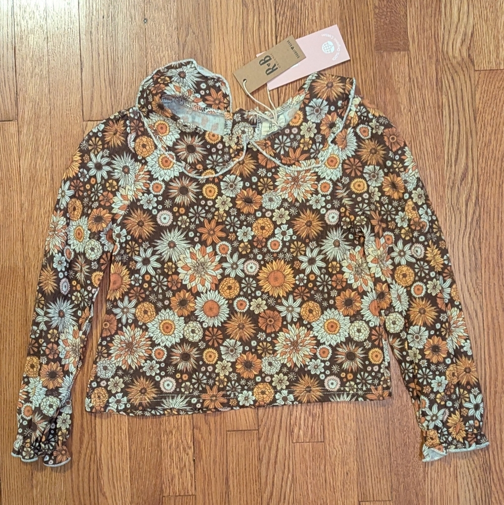 NWT Organic Cotton Floral Kids Blouse